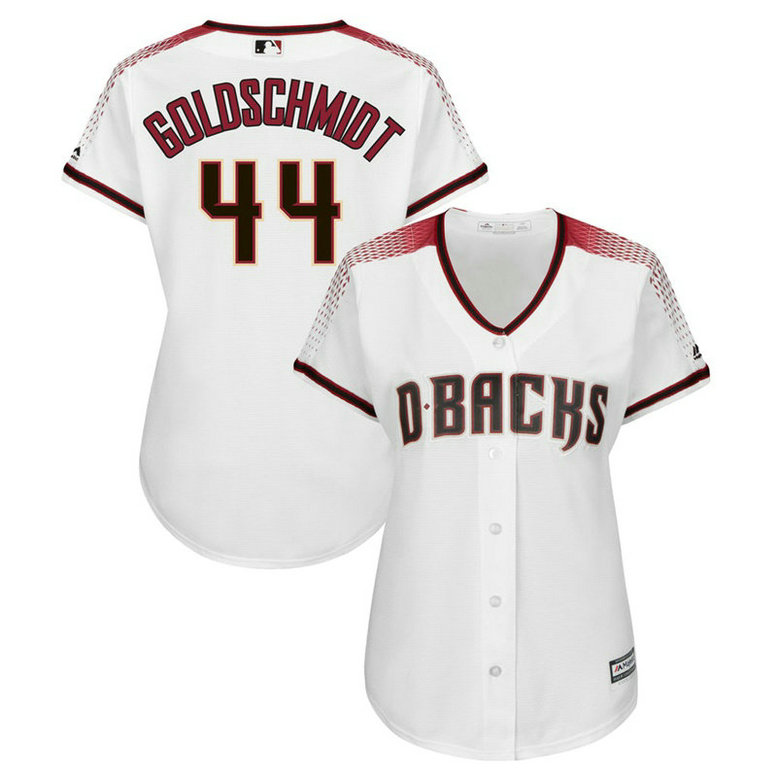 Women - Arizona Diamondbacks #44 Paul Goldschmidt Home White Cool Base Jersey Women - Arizona Diamondbacks #44 Paul Goldschmidt Home White Cool Base Jersey