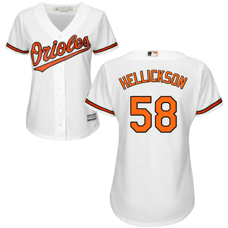 Women - Baltimore Orioles #58 Jeremy Hellickson Home White Cool Base Jersey