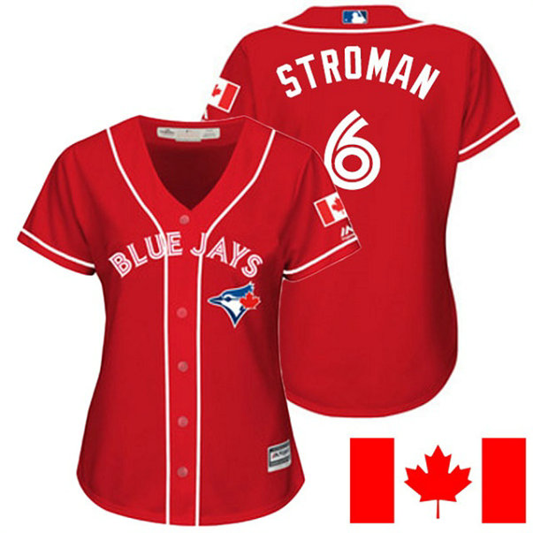 Women - Toronto Blue Jays Marcus Stroman #6 Red 2016 Canada Day Cool Base Jersey
