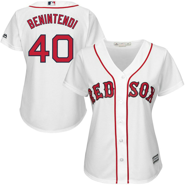 Women - Andrew Benintendi #40 Boston Red Sox Home White Cool Base Jersey