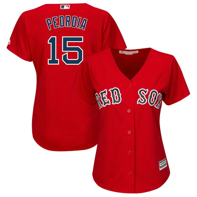 Women - Boston Red Sox #15 Dustin Pedroia Alternate Red Cool Base Jersey Women - Boston Red Sox #15 Dustin Pedroia Alternate Red Cool Base Jersey