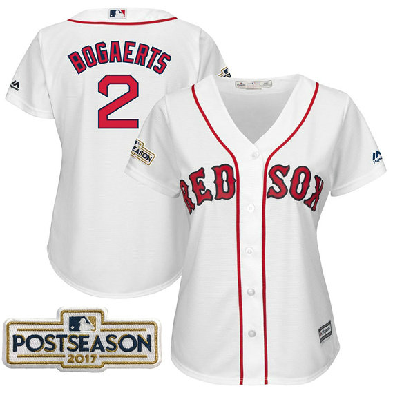 Women - Xander Bogaerts #2 Boston Red Sox 2017 Postseason White Cool Base Jersey
