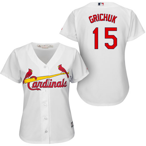 Women - St. Louis Cardinals #15 Randal Grichuk White Cool Base Home Jersey