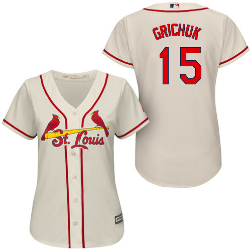 Women - St. Louis Cardinals #15 Randal Grichuk White Cool Base Jersey
