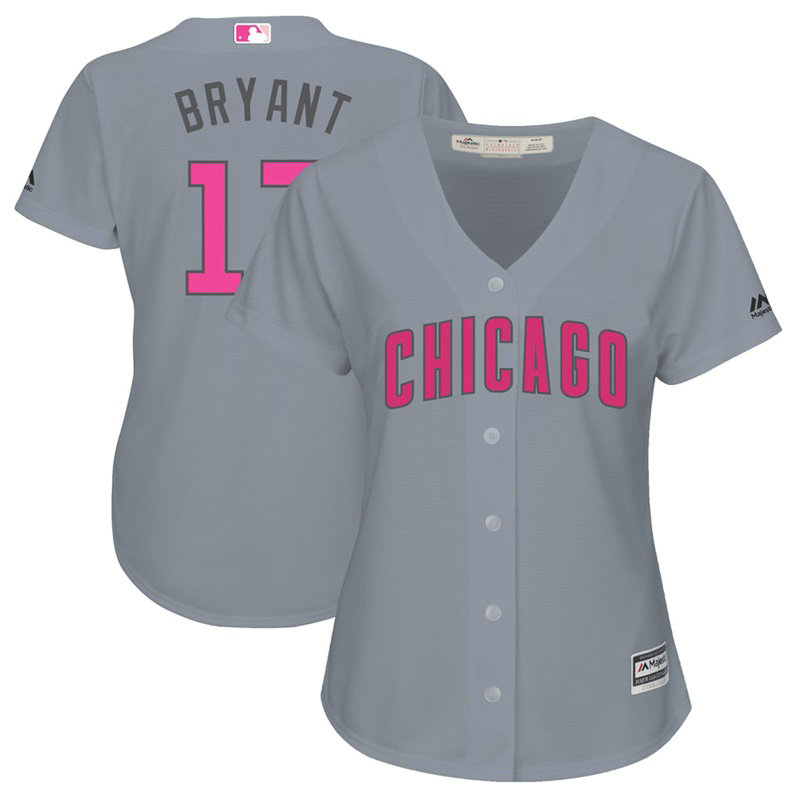 Women - 2017 Mother's Day Chicago Cubs #17 Kris Bryant Grey Cool Base Jersey Women - 2017 Mother's Day Chicago Cubs #17 Kris Bryant Grey Cool Base Jersey