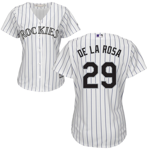 Women - Colorado Rockies Jorge De La Rosa #29 White Authentic Cool base Jersey Women - Colorado Rockies Jorge De La Rosa #29 White Authentic Cool base Jersey