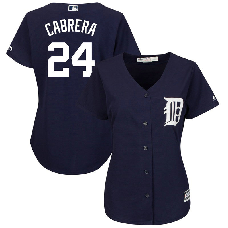 Women - Detroit Tigers #24 Miguel Cabrera Fashion Navy Cool Base Jersey Women - Detroit Tigers #24 Miguel Cabrera Fashion Navy Cool Base Jersey