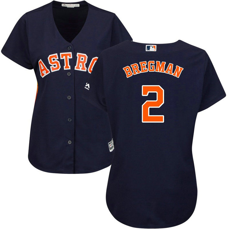 Women - Alex Bregman #2 Houston Astros Alternate Navy Cool Base Jersey Women - Alex Bregman #2 Houston Astros Alternate Navy Cool Base Jersey