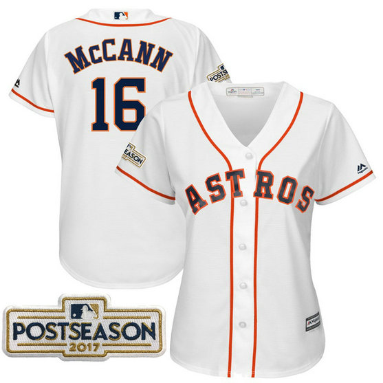 Women - Brian McCann #16 Houston Astros 2017 Postseason White Cool Base Jersey Women - Brian McCann #16 Houston Astros 2017 Postseason White Cool Base Jersey