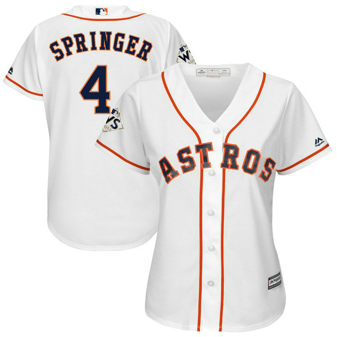 Women - George Springer #4 Houston Astros 2017 World Series Bound White Cool Base Jersey Women - George Springer #4 Houston Astros 2017 World Series Bound White Cool Base Jersey