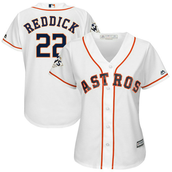 Women - Josh Reddick #22 Houston Astros 2017 World Series Bound White Cool Base Jersey
