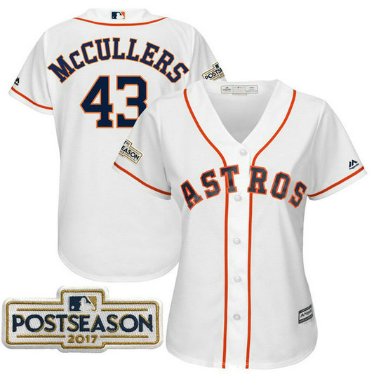 Women - Lance McCullers #43 Houston Astros 2017 Postseason White Cool Base Jersey Women - Lance McCullers #43 Houston Astros 2017 Postseason White Cool Base Jersey