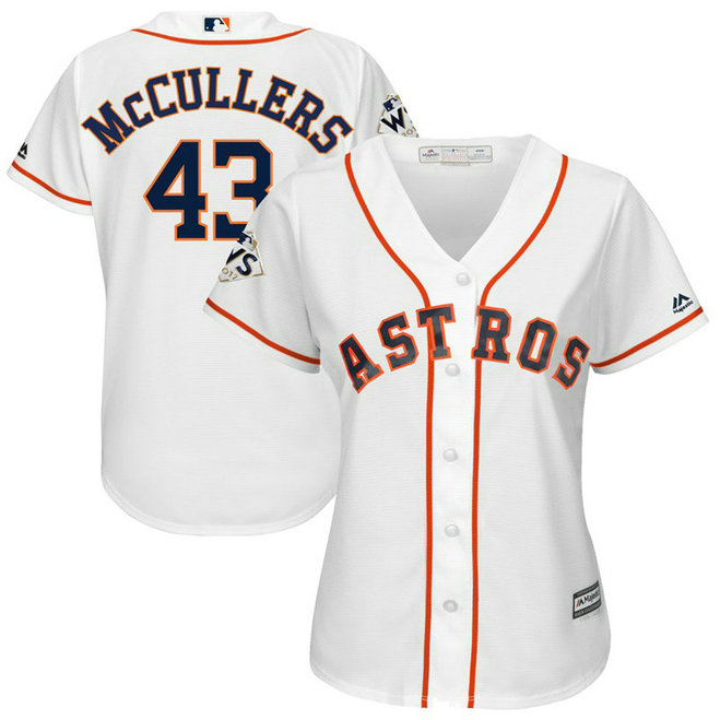 Women - Lance McCullers #43 Houston Astros 2017 World Series Bound White Cool Base Jersey Women - Lance McCullers #43 Houston Astros 2017 World Series Bound White Cool Base Jersey