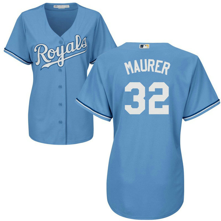 Women - Kansas City Royals #32 Brandon Maurer Alternate Light Blue Cool Base Jersey Women - Kansas City Royals #32 Brandon Maurer Alternate Light Blue Cool Base Jersey