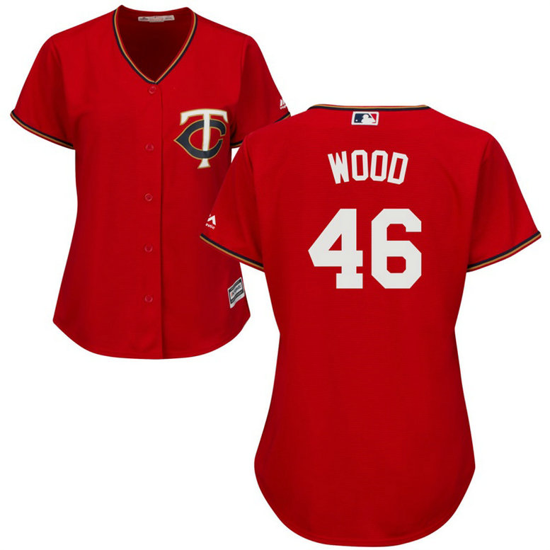 Women - Blake Wood #46 Los Angeles Angels Alternate Scarlet Cool Base Jersey