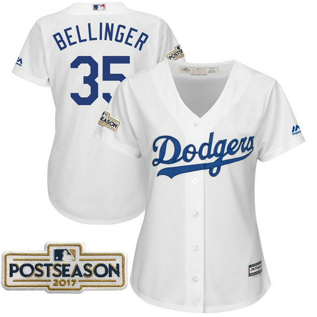Women - Cody Bellinger #35 Los Angeles Dodgers 2017 Postseason White Cool Base Jersey Women - Cody Bellinger #35 Los Angeles Dodgers 2017 Postseason White Cool Base Jersey