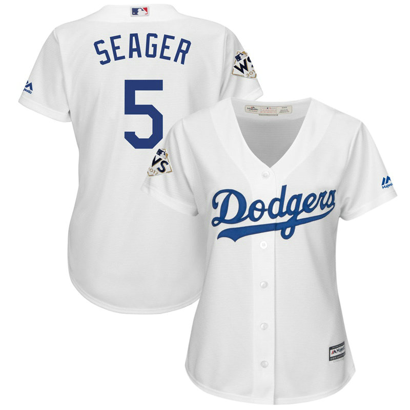 Women - Corey Seager #5 Los Angeles Dodgers 2017 World Series Bound White Cool Base Jersey Women - Corey Seager #5 Los Angeles Dodgers 2017 World Series Bound White Cool Base Jersey