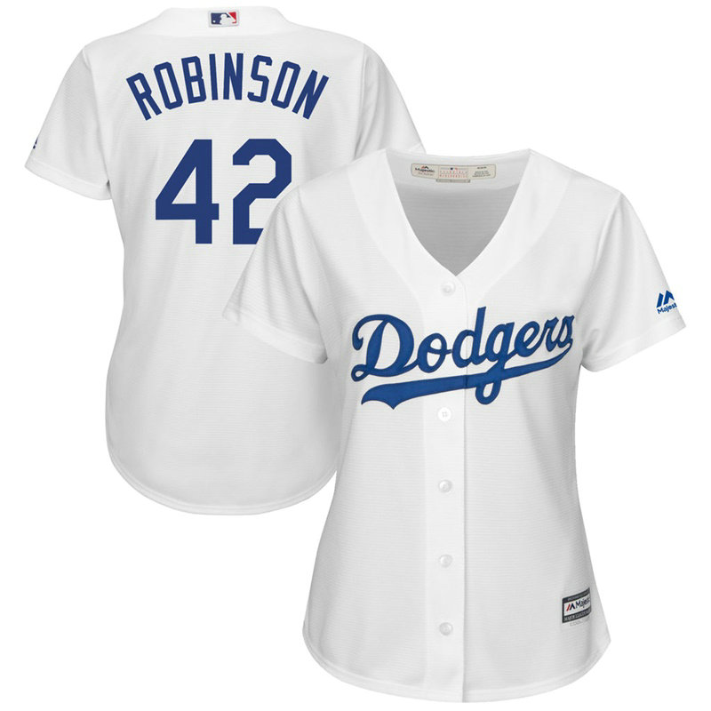 Women - Brooklyn Dodgers #42 Jackie Robinson Replica White Cool Base Jersey Women - Brooklyn Dodgers #42 Jackie Robinson Replica White Cool Base Jersey