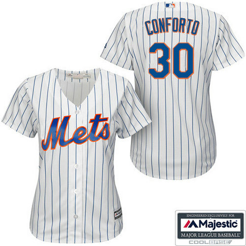 Women - New York Mets #30 Michael Conforto White Cool Base Home Jersey