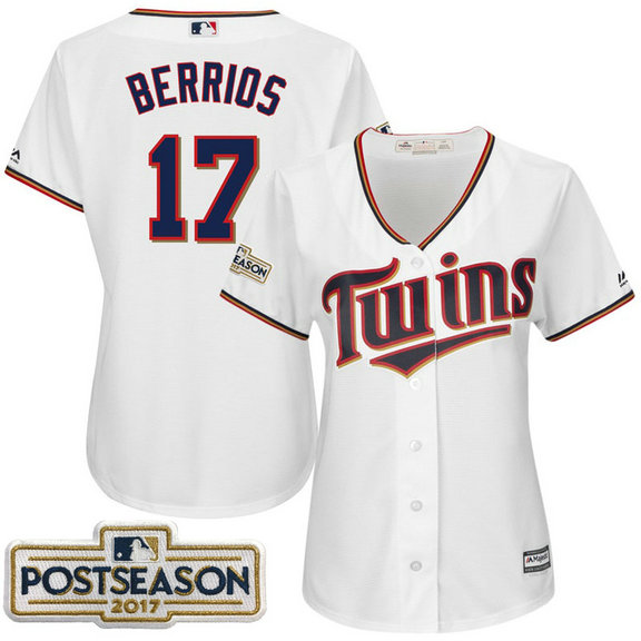 Women - Jose Berrios #17 Minnesota Twins 2017 Postseason White Cool Base Jersey Women - Jose Berrios #17 Minnesota Twins 2017 Postseason White Cool Base Jersey