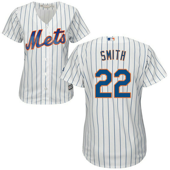 Women - Dominic Smith #22 New York Mets Home White Cool Base Jersey