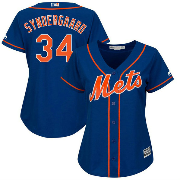 Women - New York Mets #34 Noah Syndergaard Alternate Royal Cool Base Jersey Women - New York Mets #34 Noah Syndergaard Alternate Royal Cool Base Jersey