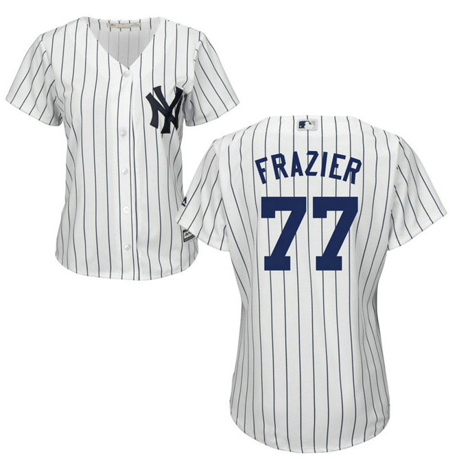 Women - Clint Frazier #77 New York Yankees Home White Cool Base Jersey Women - Clint Frazier #77 New York Yankees Home White Cool Base Jersey