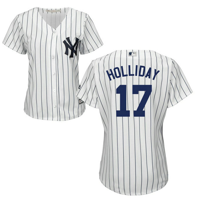 Women - New York Yankees #17 Matt Holliday Home White Cool Base Jersey