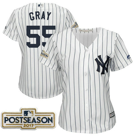 Women - Sonny Grey #55 New York Yankees 2017 Postseason White Cool Base Jersey Women - Sonny Grey #55 New York Yankees 2017 Postseason White Cool Base Jersey
