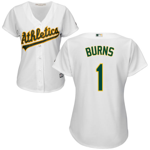 Women - Oakland Athletics Billy Burns #1 White Authentic Cool base Jersey Women - Oakland Athletics Billy Burns #1 White Authentic Cool base Jersey