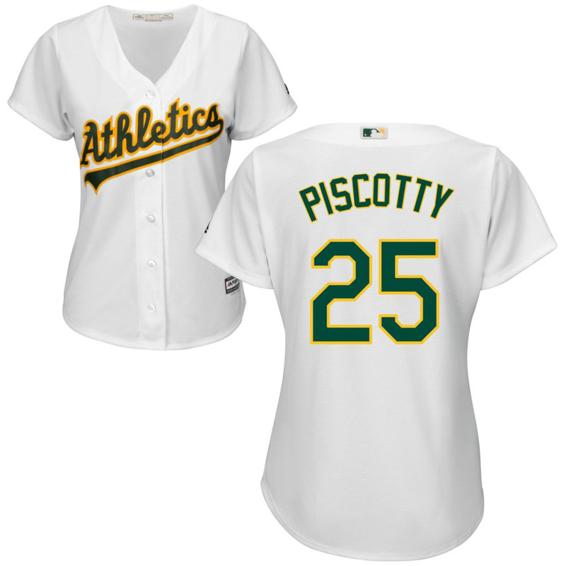 Women - Oakland Athletics #25 Stephen Piscotty Home White Cool Base Jersey Women - Oakland Athletics #25 Stephen Piscotty Home White Cool Base Jersey
