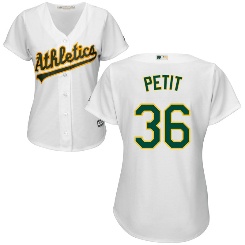 Women - Oakland Athletics #36 Yusmeiro Petit Home White Cool Base Jersey Women - Oakland Athletics #36 Yusmeiro Petit Home White Cool Base Jersey