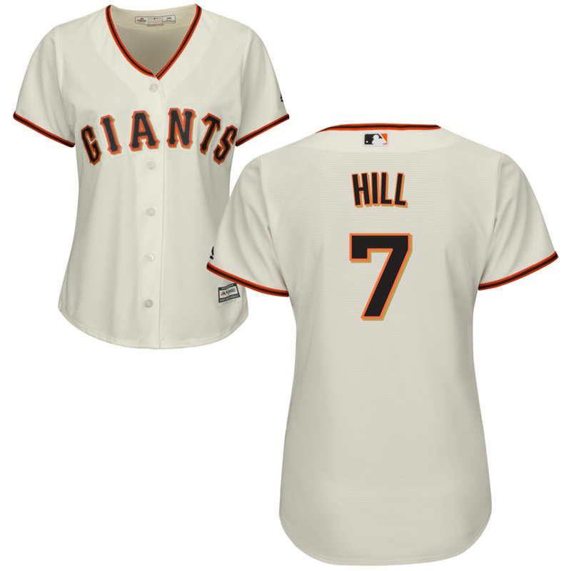 Women - San Francisco Giants #7 Aaron Hill Home Cream Cool Base Jersey