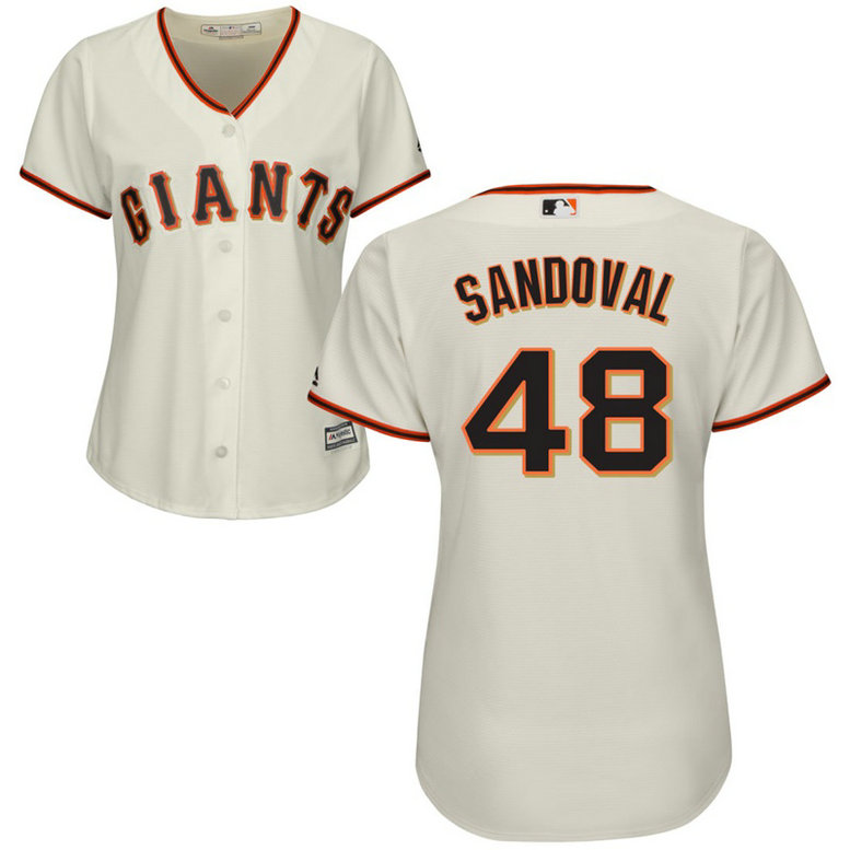 Women - San Francisco Giants #48 Pablo Sandoval Home Cream Cool Base Jersey Women - San Francisco Giants #48 Pablo Sandoval Home Cream Cool Base Jersey