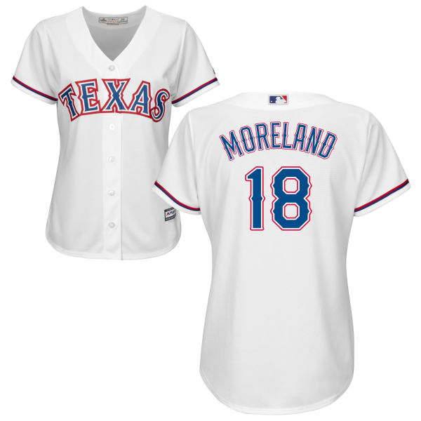 Women - Texas Rangers Mitch Moreland #18 White Authentic Cool base Jersey Women - Texas Rangers Mitch Moreland #18 White Authentic Cool base Jersey
