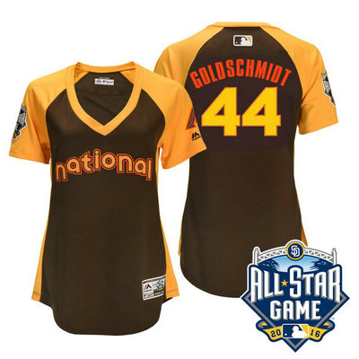 Women - 2016 All-Star National Arizona Diamondbacks #44 Paul Goldschmidt Brown Home Run Derby Cool Base Jersey Women - 2016 All-Star National Arizona Diamondbacks #44 Paul Goldschmidt Brown Home Run Derby Cool Base Jersey
