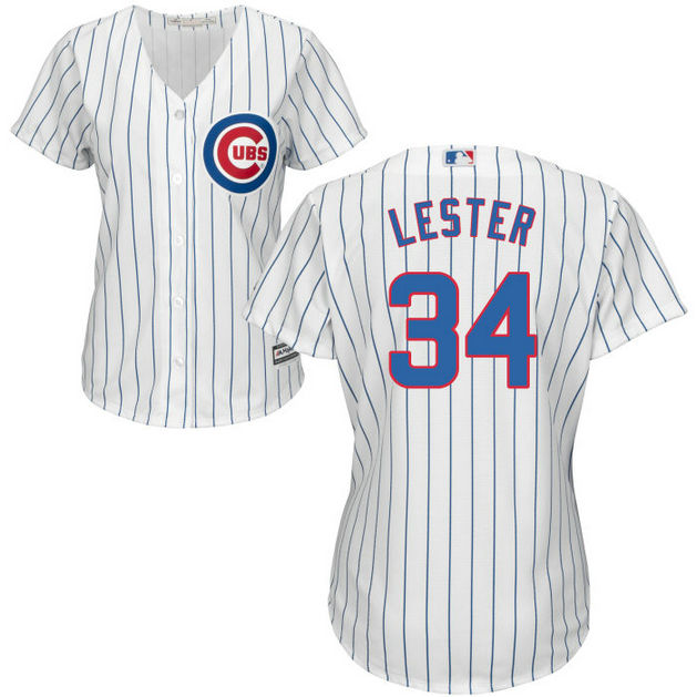 Women - Chicago Cubs Jon Lester #34 White Official Cool Base Jersey Women - Chicago Cubs Jon Lester #34 White Official Cool Base Jersey