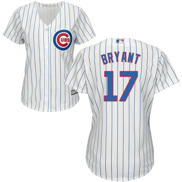 Women - Chicago Cubs Kris Bryant #17 White Official Cool Base Jersey Women - Chicago Cubs Kris Bryant #17 White Official Cool Base Jersey