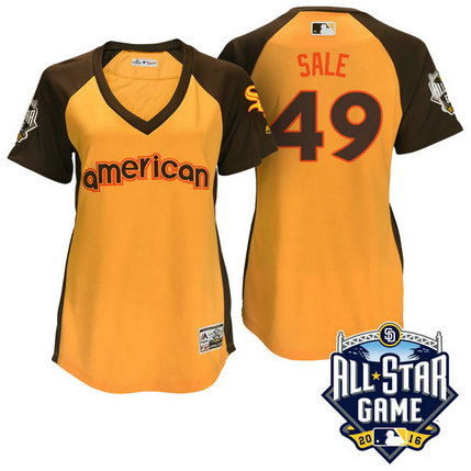 Women - 2016 All-Star American Chicago White Sox Chris Sale #49 Yellow Home Run Derby Cool Base Jersey Women - 2016 All-Star American Chicago White Sox Chris Sale #49 Yellow Home Run Derby Cool Base Jersey