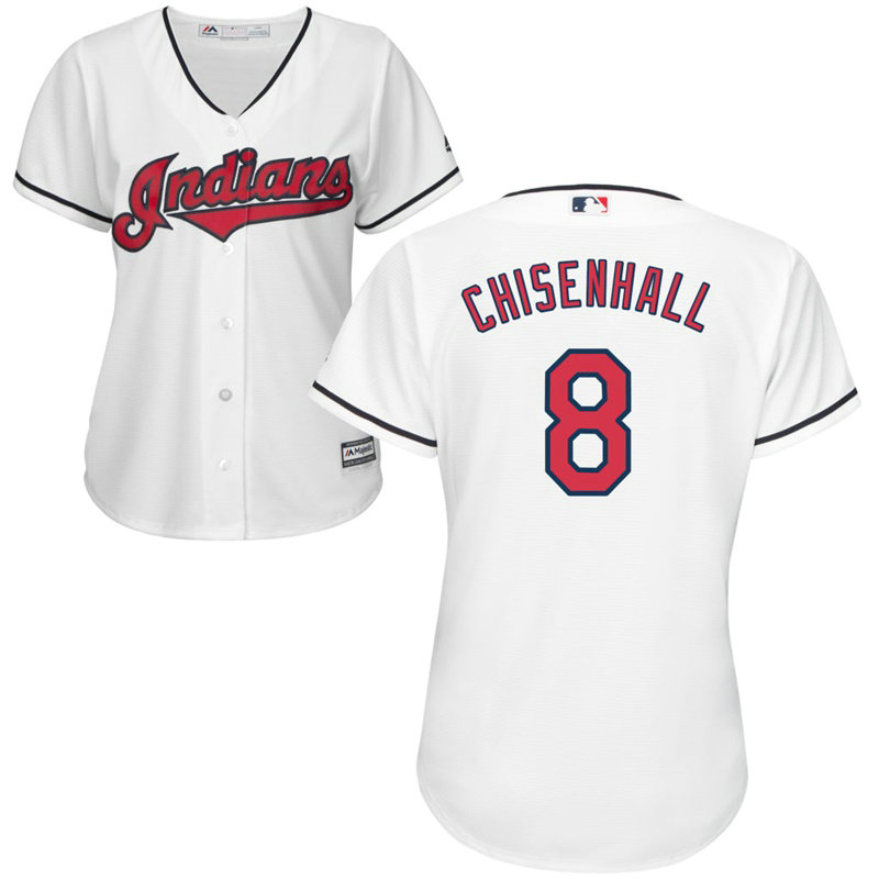 Womens Cleveland Indians Lonnie Chisenhall #8 Home White Cool Base Jersey Womens Cleveland Indians Lonnie Chisenhall #8 Home White Cool Base Jersey