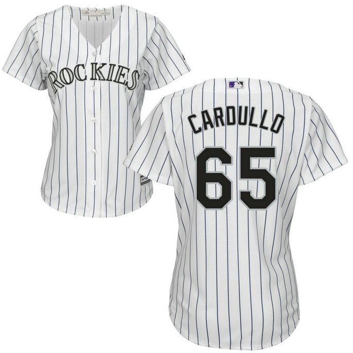 Women - Colorado Rockies #65 Stephen Cardullo Home White Cool Base Jersey Women - Colorado Rockies #65 Stephen Cardullo Home White Cool Base Jersey