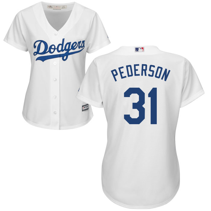 Women - Los Angeles Dodgers Joc Pederson #31 White Official Cool Base Jersey