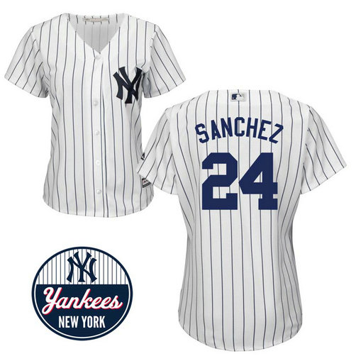 Women - New York Yankees #24 Gary Sanchez Home White Cool Base Jersey Women - New York Yankees #24 Gary Sanchez Home White Cool Base Jersey