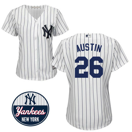 Women - New York Yankees #26 Tyler Austin Home White Cool Base Jersey Women - New York Yankees #26 Tyler Austin Home White Cool Base Jersey