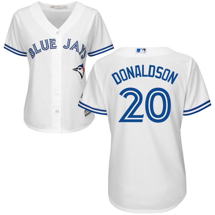 Women - Toronto Blue Jays Josh Donaldson #20 White Official Cool Base Jersey Women - Toronto Blue Jays Josh Donaldson #20 White Official Cool Base Jersey