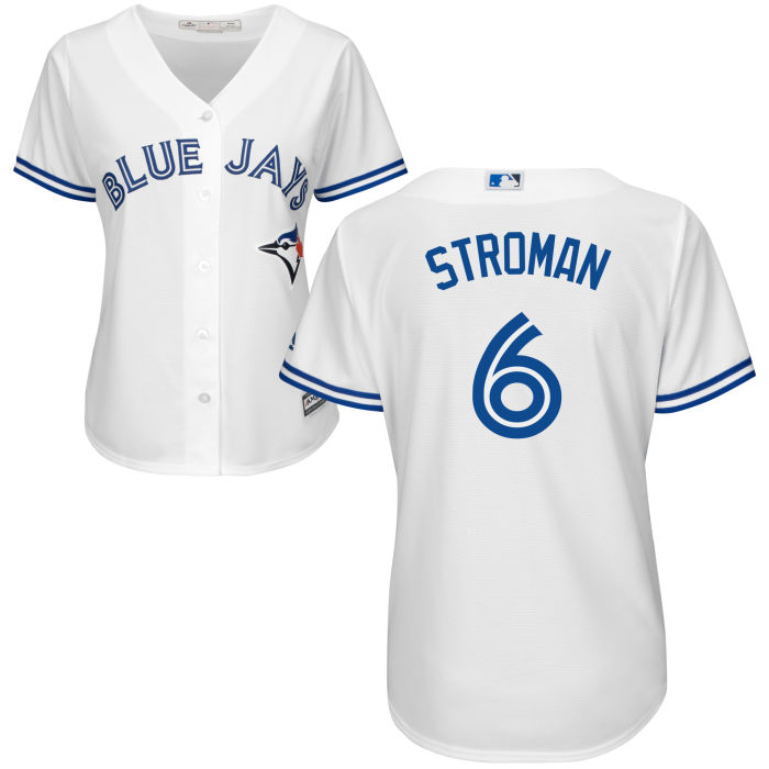 Women - Toronto Blue Jays Marcus Stroman #6 White Official Cool Base Jersey