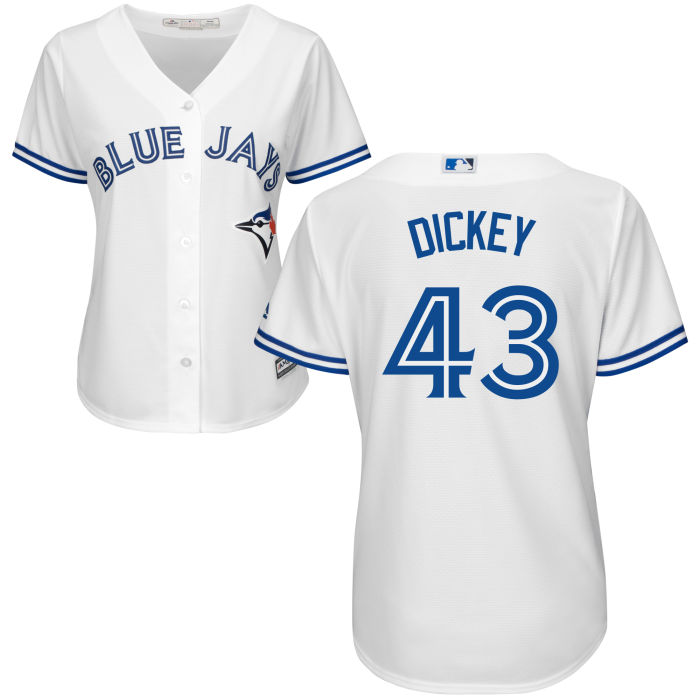 Women - Toronto Blue Jays R.A. Dickey #43 White Official Cool Base Jersey Women - Toronto Blue Jays R.A. Dickey #43 White Official Cool Base Jersey