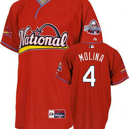 St. Louis Cardinals #4 Yadier Molina 2009 All Star Red Jersey St. Louis Cardinals #4 Yadier Molina 2009 All Star Red Jersey