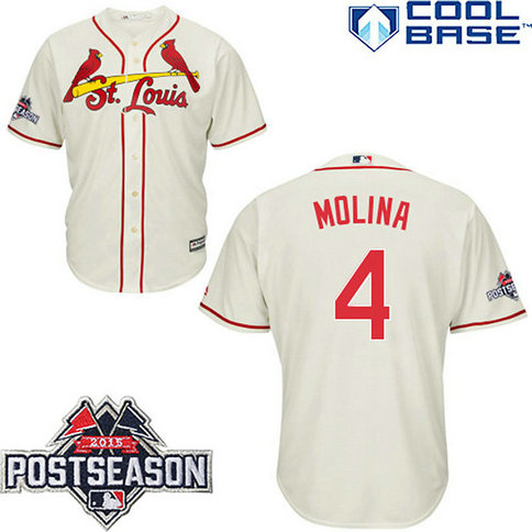 St. Louis Cardinals #4 Yadier Molina Beige Cool Base Alternate Jersey St. Louis Cardinals #4 Yadier Molina Beige Cool Base Alternate Jersey