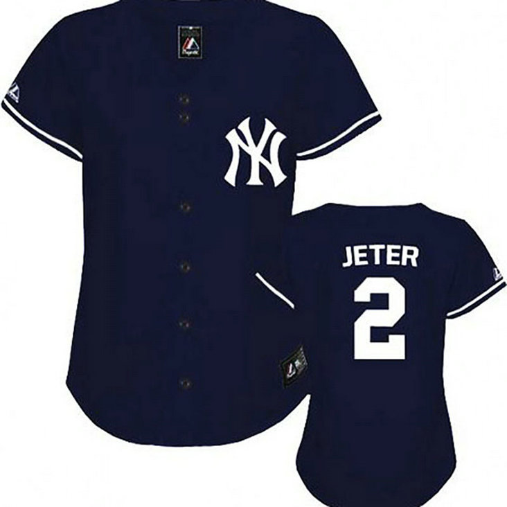 Women - New York Yankees #2 Derek Jeter Navy BlueFashion Jersey Women - New York Yankees #2 Derek Jeter Navy BlueFashion Jersey
